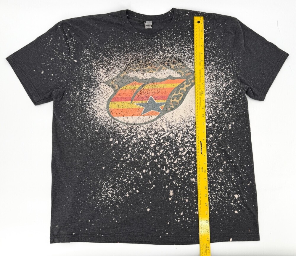 Baseball Rock Tongue Shirt Womens 2XL XXL Gray Graphic Print Baseball 80s rock - Picture 11 of 14